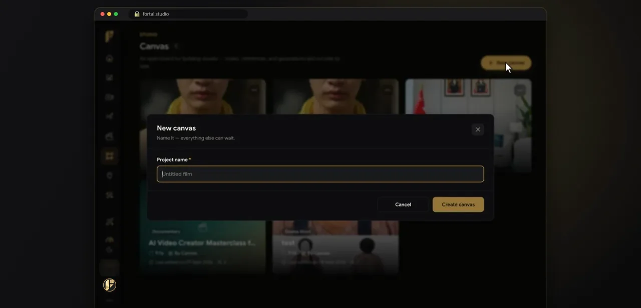 Schritt 1 · เปิด Canvas แล้วสร้างใหม่