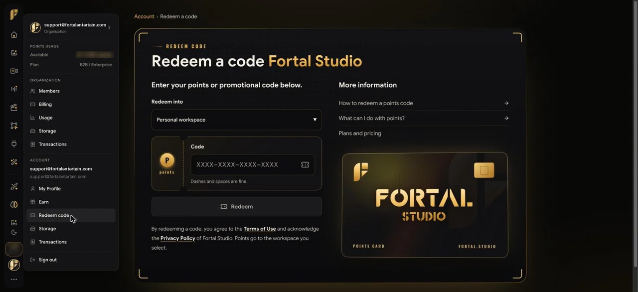 ขั้นที่ 1 · เปิดเมนู Redeem code