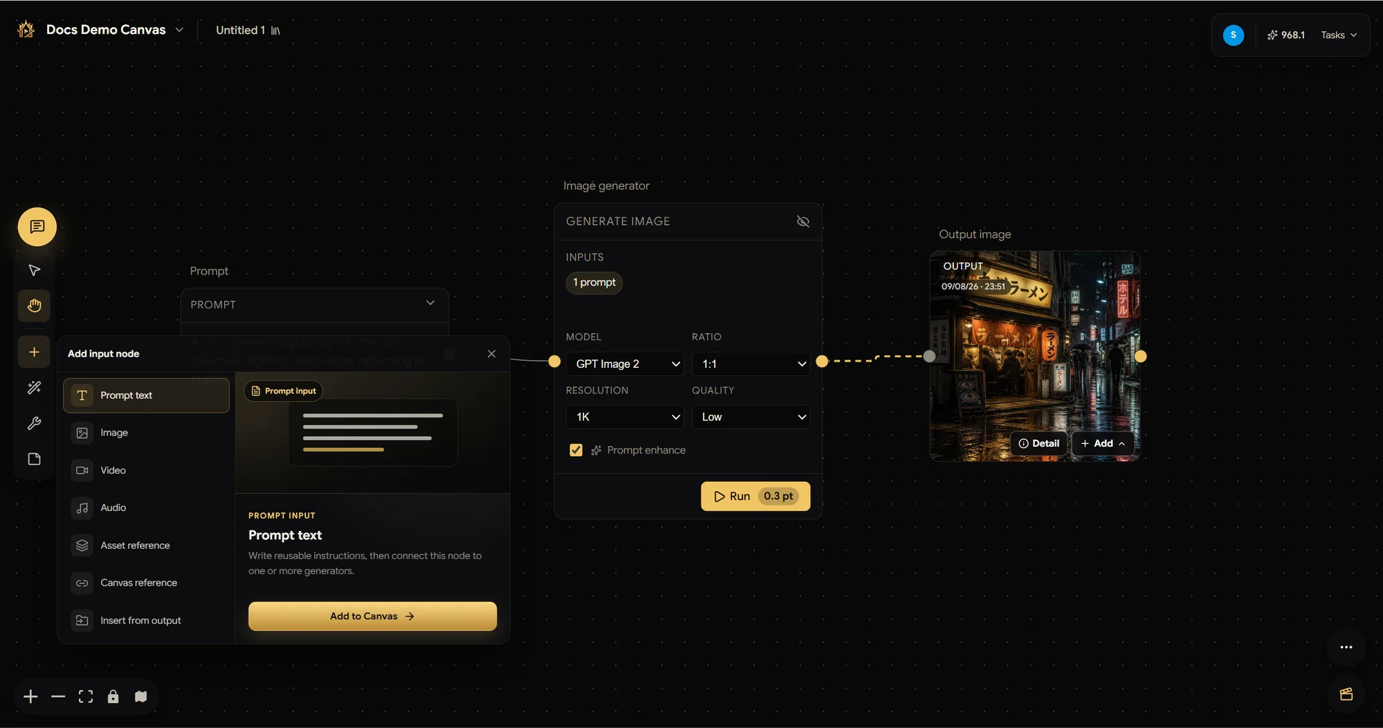 Input node picker