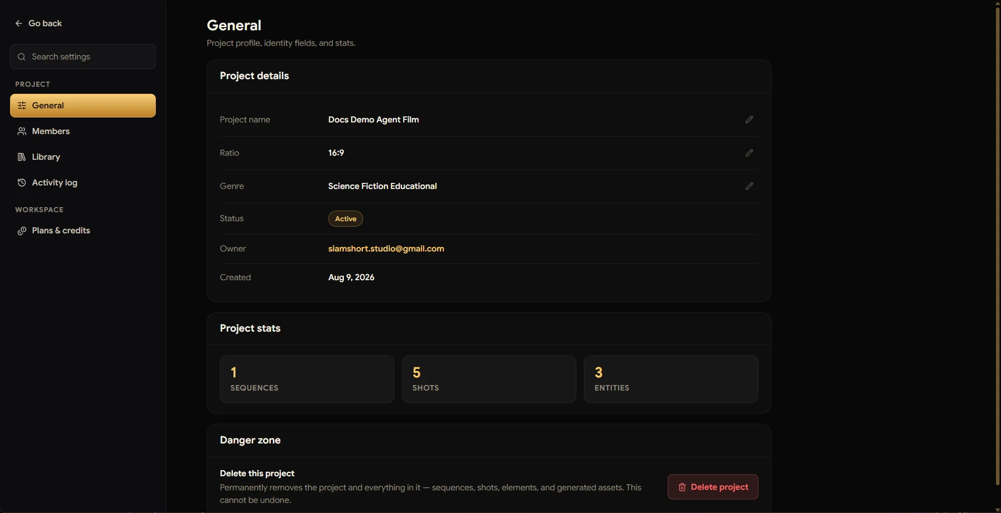 General settings
