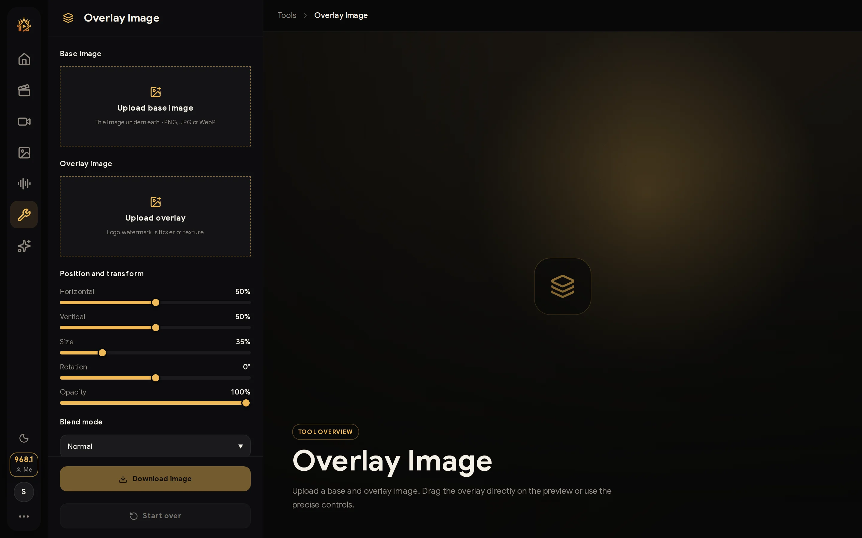 Overlay Image tool page