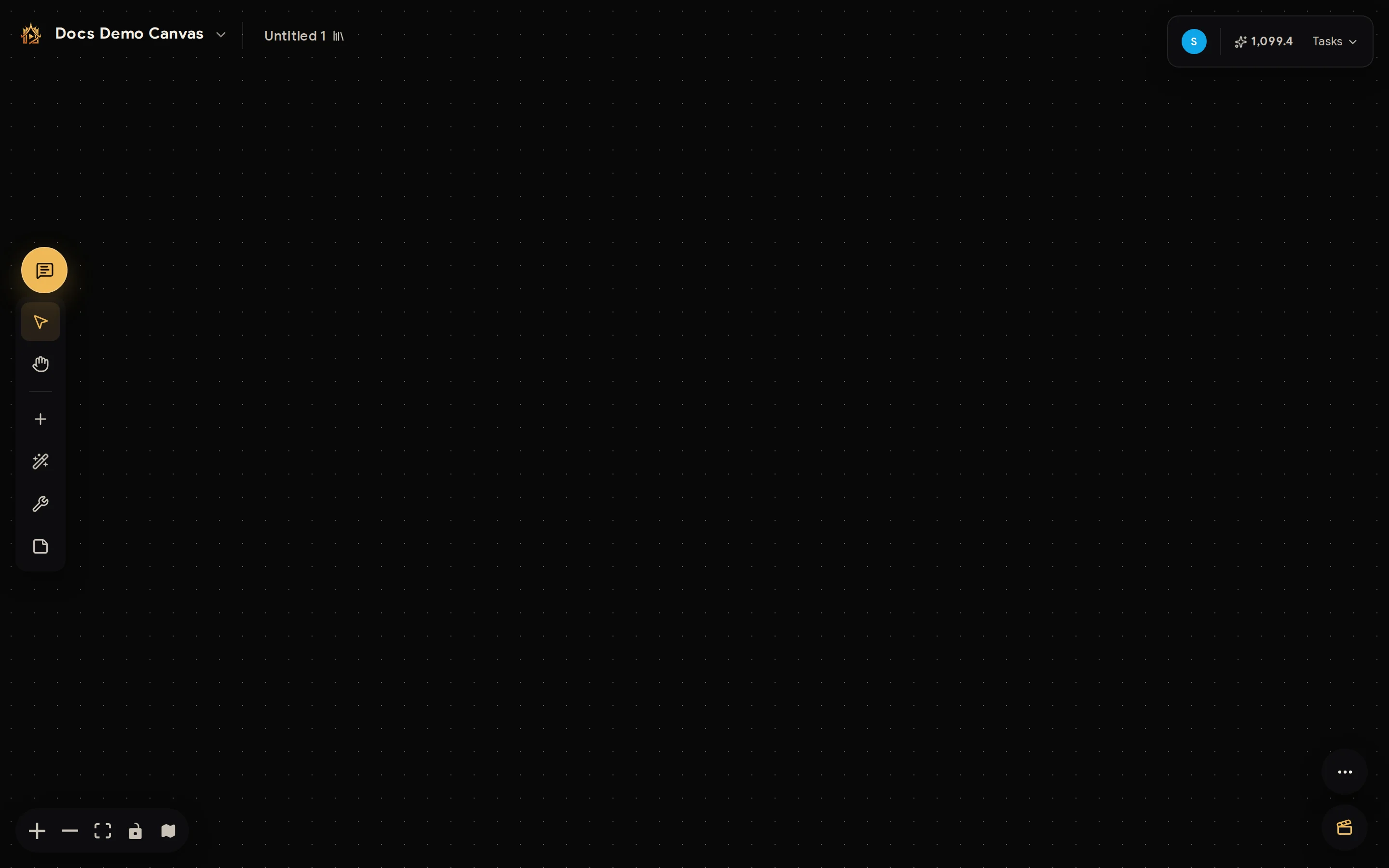 Empty board with toolbar